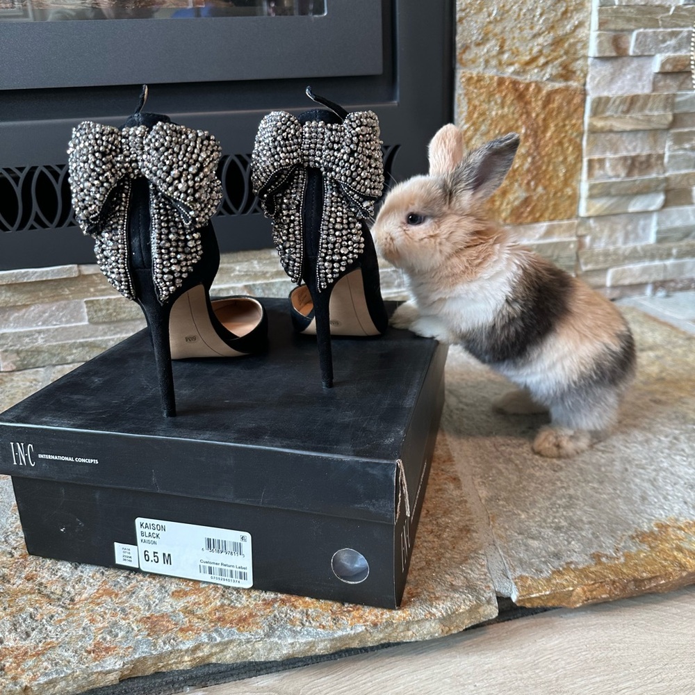 6.5 Bow Rhinestone High Heels with Box - Formal & Cute!